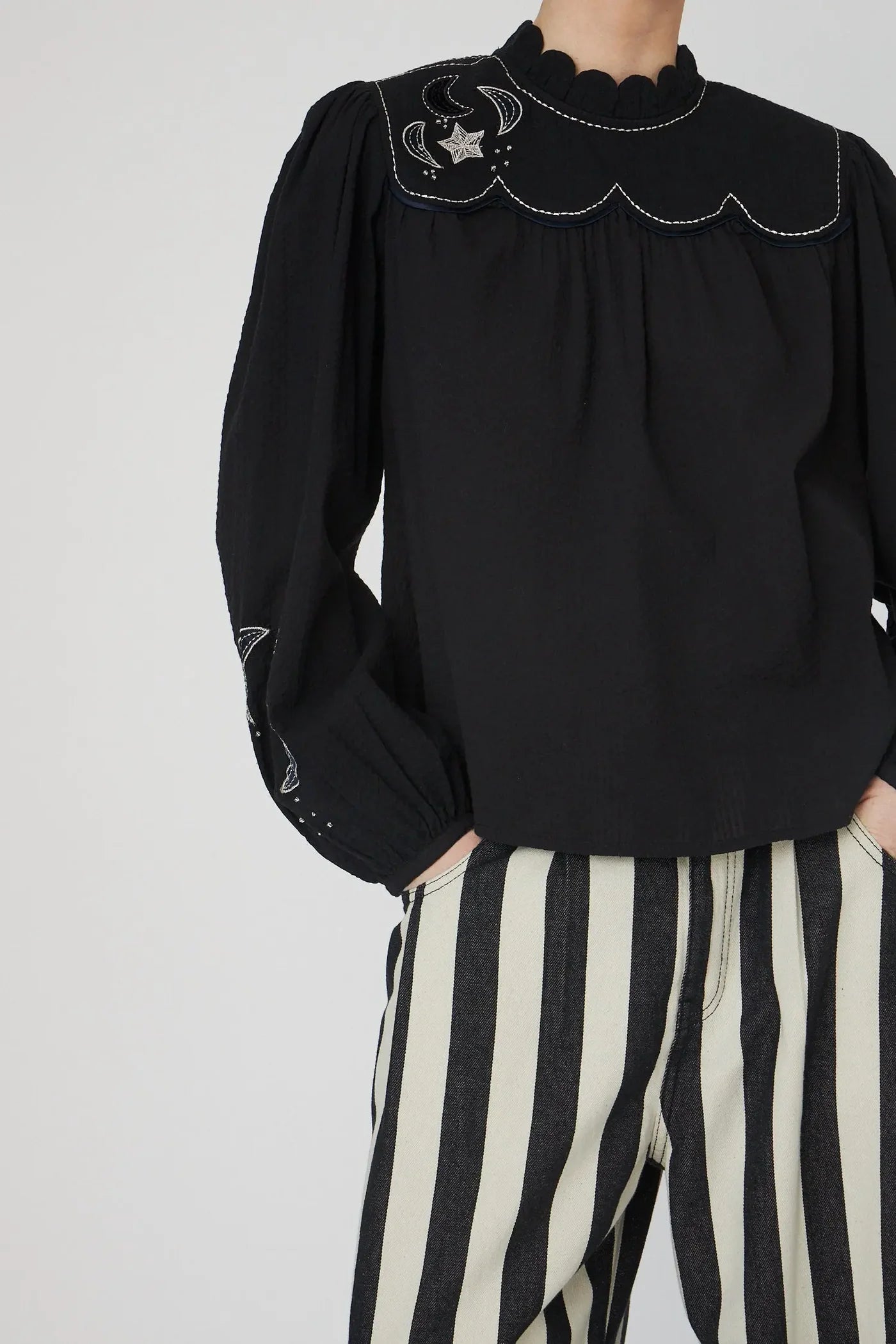 Stella Nova Moon & Star Embroidered Blouse