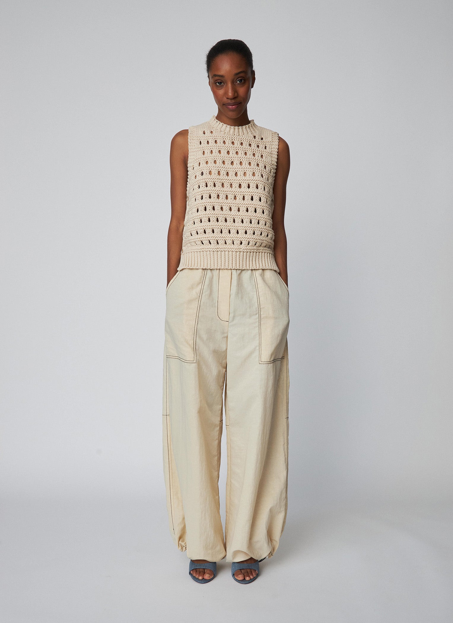 Stella Nova Workwear Oversized Pants - Ecru