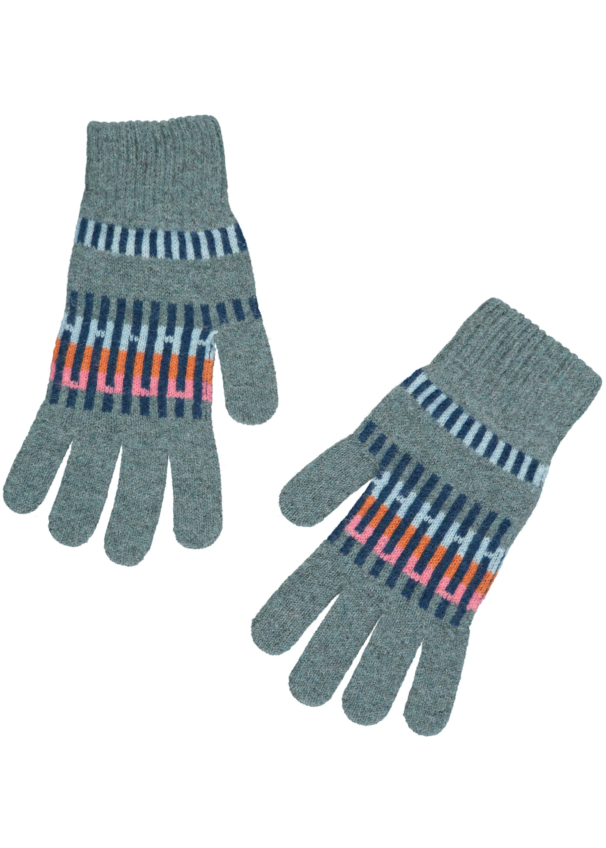 Quinton & Chadwick Block Stripe Gloves - Teal - White Feather Boutique