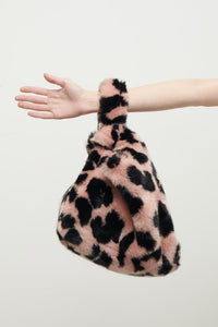 Jake Bertha Faux Fur Bag - Pink Leopard - White Feather Boutique