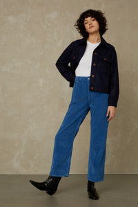 Kings of Indigo Liora Cropped - Mid Blue Cord - White Feather Boutique