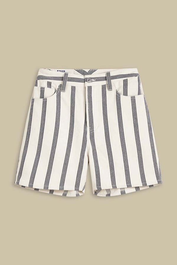 Kings Of Indigo Liora Short - Ecru Stripe - White Feather Boutique