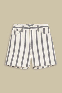 Kings Of Indigo Liora Short - Ecru Stripe - White Feather Boutique