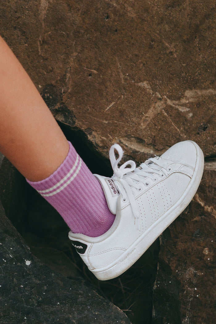 Le Bon Shoppe Boyfriend Socks - Grape - White Feather Boutique