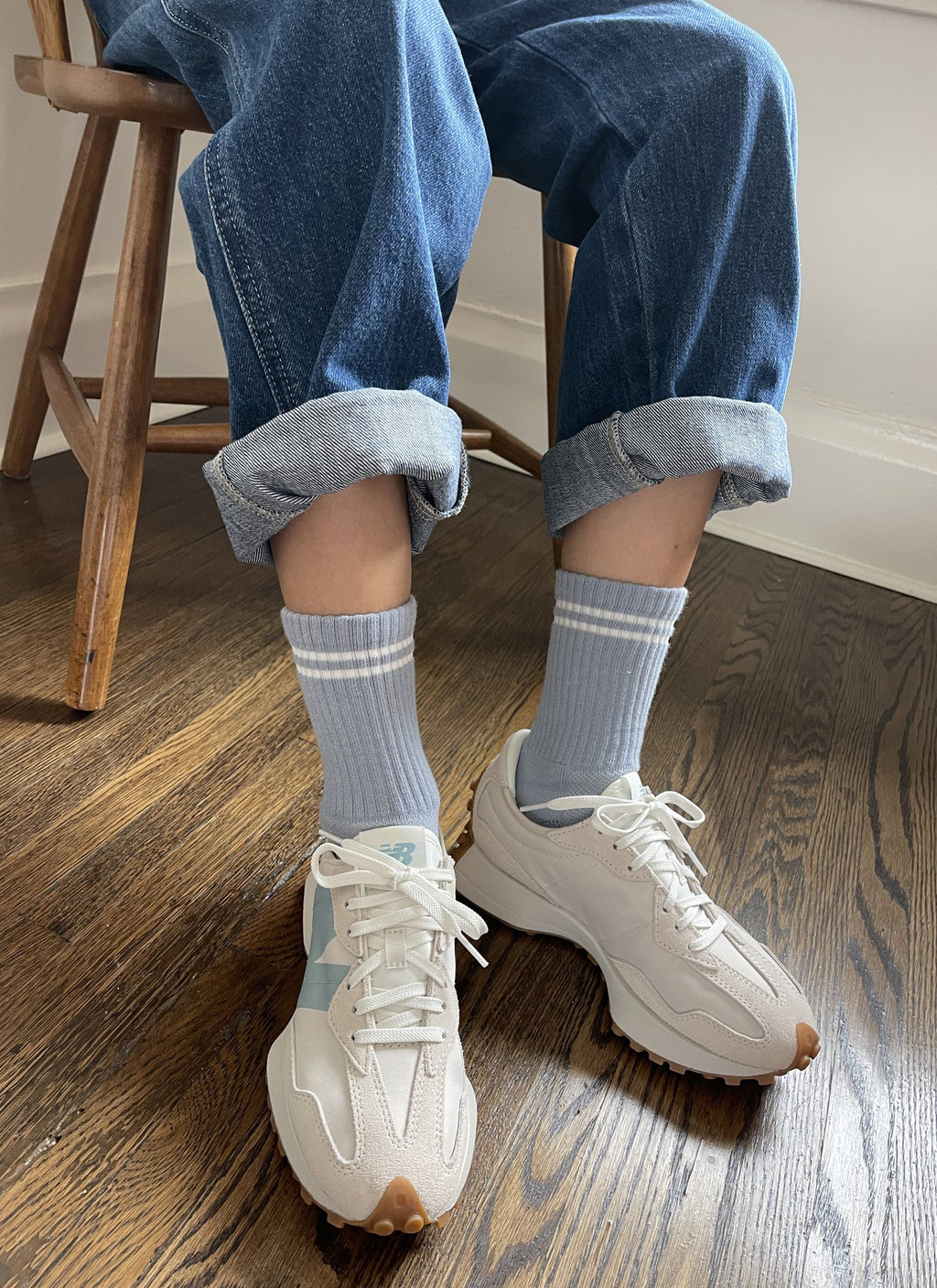 Le Bon Shoppe Boyfriend Socks, Blue Grey - White Feather Boutique