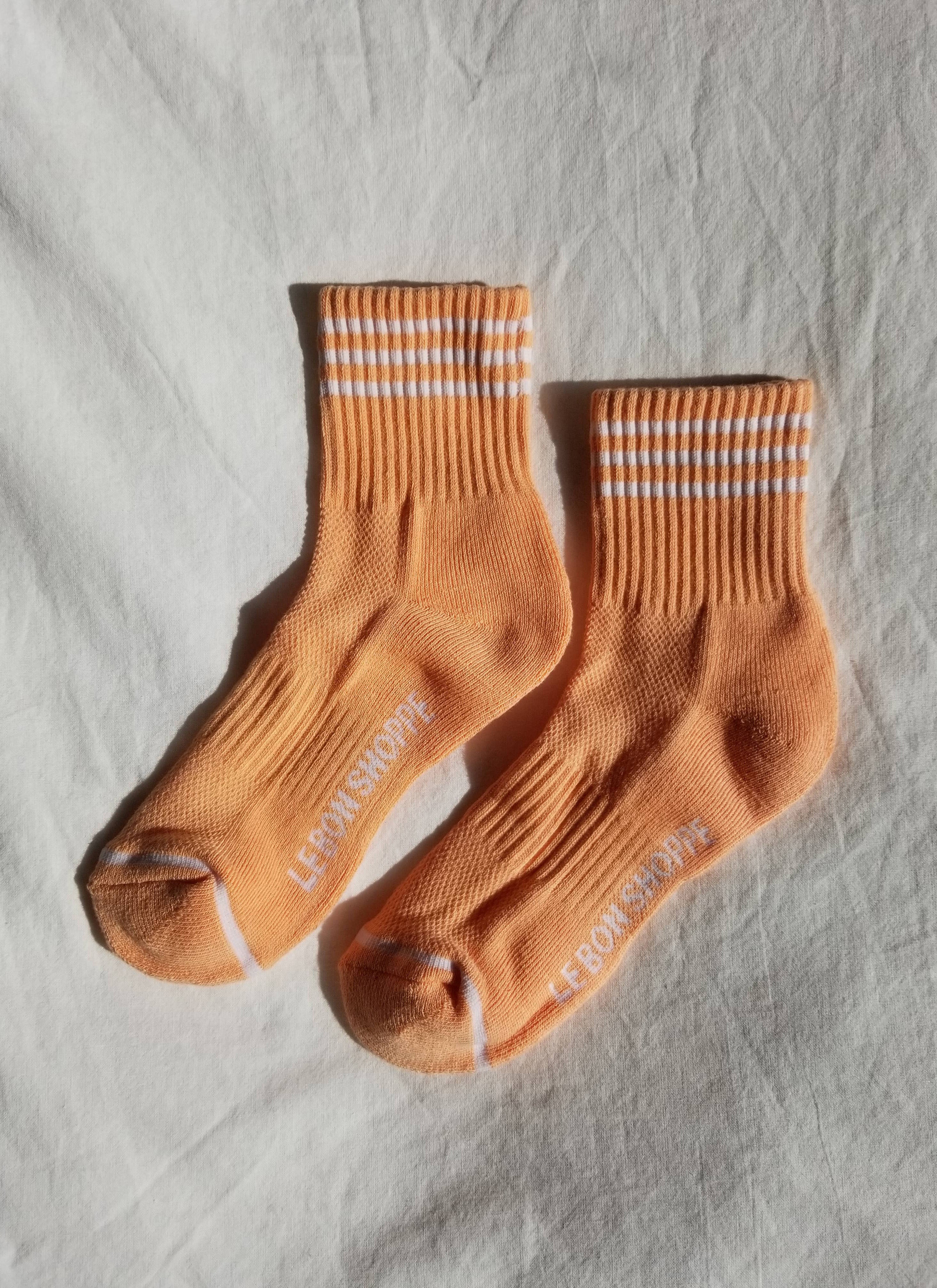 Le Bon Shoppe Girlfriend Socks, Grapefruit - White Feather Boutique