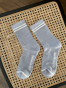 Le Bon Shoppe Boyfriend Socks, Blue Grey - White Feather Boutique