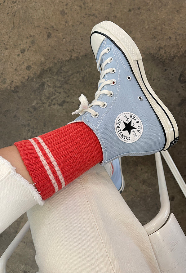 Le Bon Boyfriend Socks - Coral - White Feather Boutique