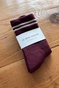 Le Bon Shoppe Boyfriend Socks - Maroon - White Feather Boutique