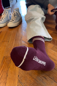 Le Bon Shoppe Boyfriend Socks - Maroon - White Feather Boutique