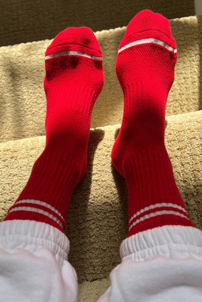 Le Bon Shoppe Boyfriend Socks - Red - White Feather Boutique