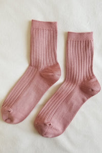 Le Bon Shoppe Her Cotton Ribbed Desert Rose Socks - White Feather Boutique