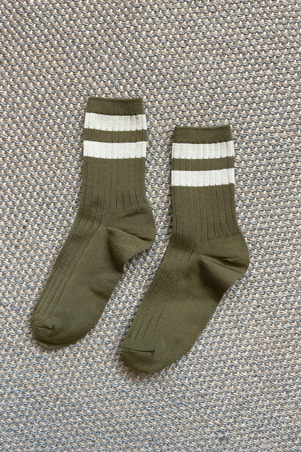 Le Bon Shoppe Her Varsity Fern Socks - White Feather Boutique
