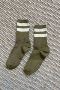 Le Bon Shoppe Her Varsity Fern Socks - White Feather Boutique