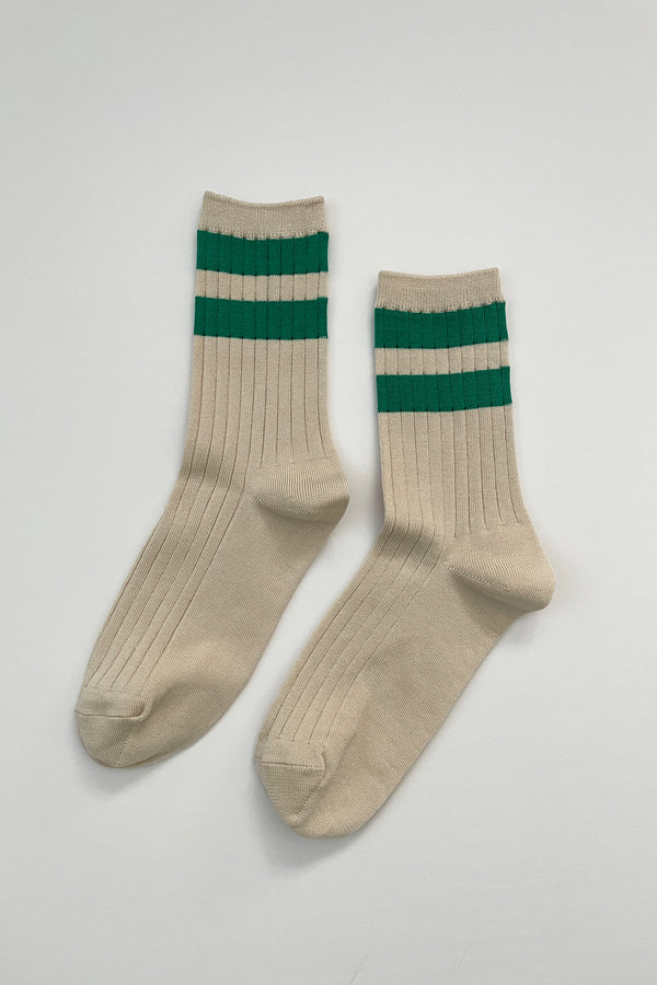 Le Bon Shoppe Her Varsity Socks - Green - White Feather Boutique