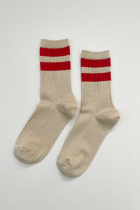 Le Bon Shoppe Her Varsity Socks - Red - White Feather Boutique