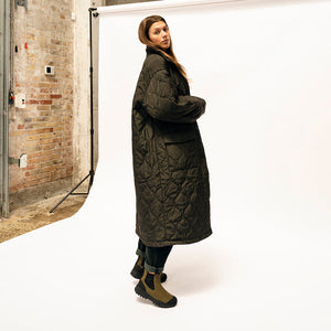 Woden Magda Rubber Track Boot - Dark Olive/Black - White Feather Boutique