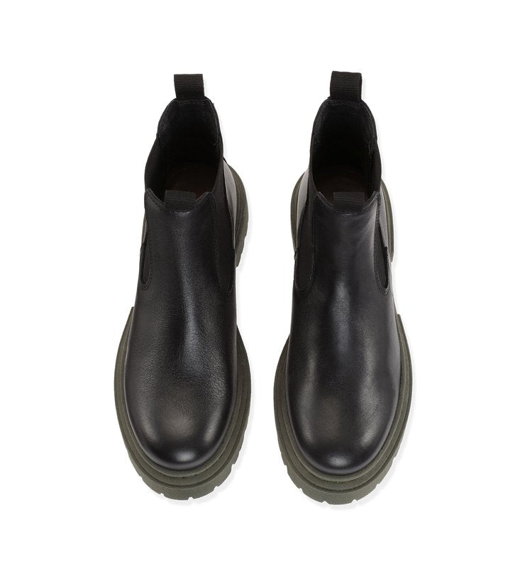 Shoe Biz Copenhagen Alvira Prestige Boot - Black/Olive - White Feather Boutique