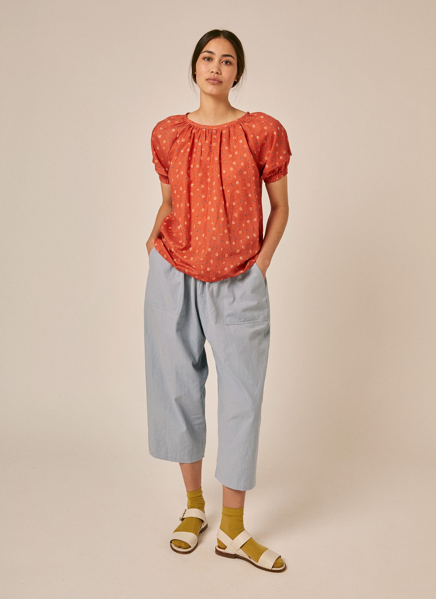Sideline Beau Top - Orange Print