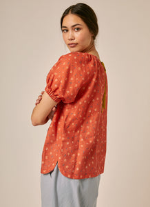 Sideline Beau Top - Orange Print