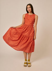Sideline Gaia Dress _Orange Print