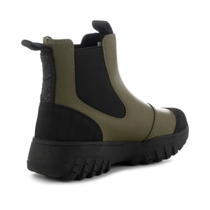 Woden Magda Rubber Track Boot - Dark Olive/Black - White Feather Boutique