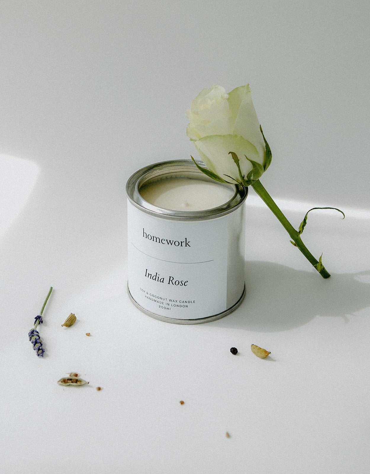homework India Rose Candle - White Feather Boutique